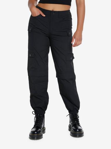 Hot Topic, Pants & Jumpsuits, Hot Topic Womens Cargo Pants Black Large  Flat Front Tapered Casual Grid