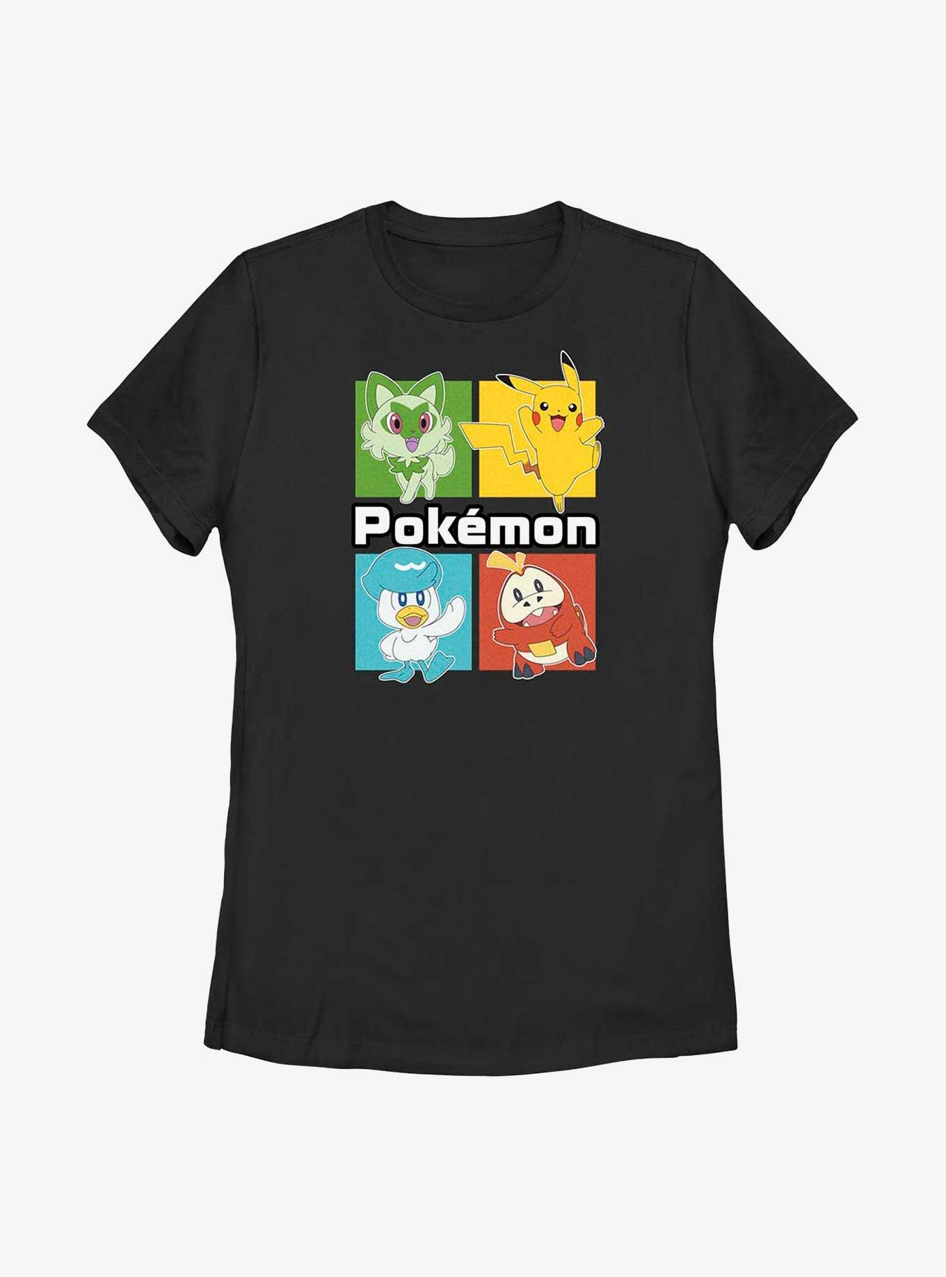Pokemon Starter Girl T-Shirt – Offizielles Merch | Mit Bisasam, Schiggy, Glumanda & Pikachu