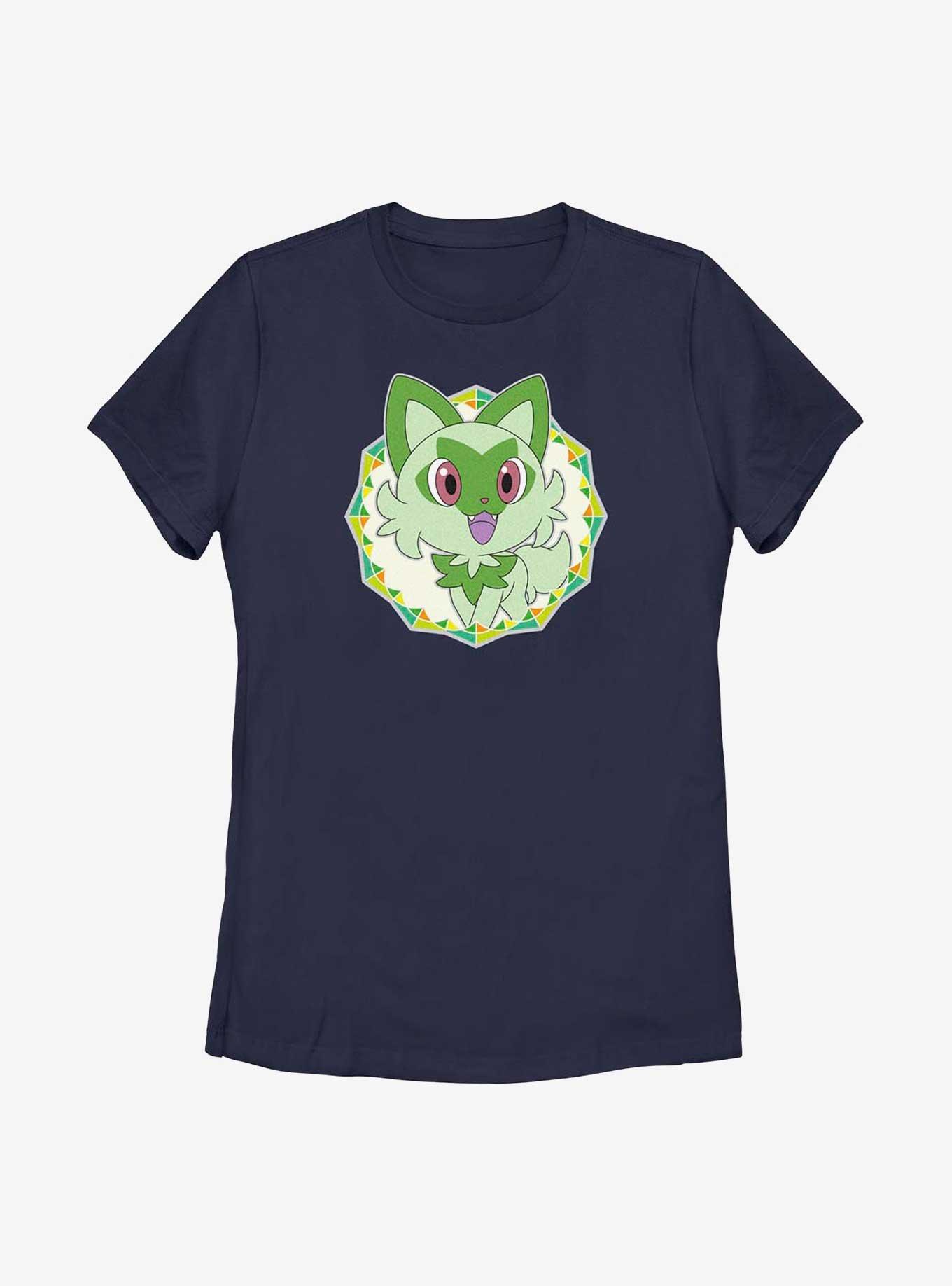 Pokemon Sprigatito Sparkle Womens T-Shirt, NAVY, hi-res
