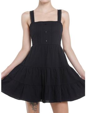 Sweet Society Black Lace Tiered Sweetheart Dress, , hi-res