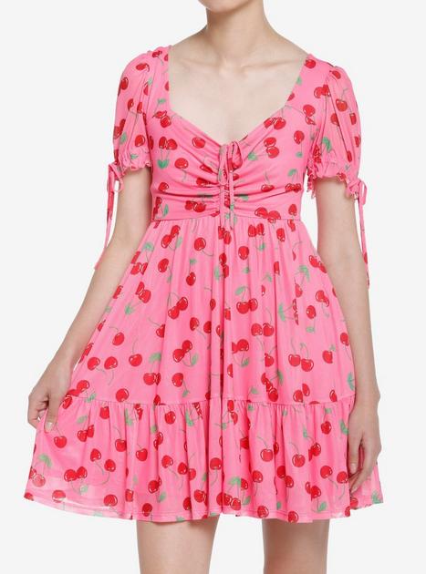 sweet-society-cherries-pink-puff-sleeve-dress-hot-topic