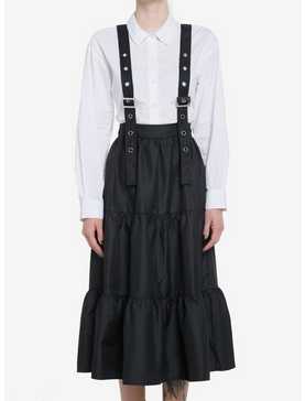 Cosmic Aura Black Tiered Suspender Skirt, , hi-res