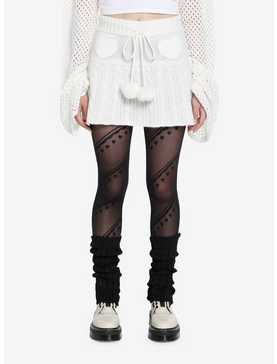 Ivory Heart Knit Sweater Skirt, , hi-res