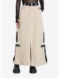 Social Collision Khaki Cargo Maxi Skirt, KHAKI, hi-res