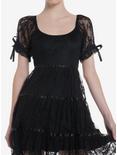 Cosmic Aura Black Lace Babydoll Tiered Dress, BLACK, hi-res