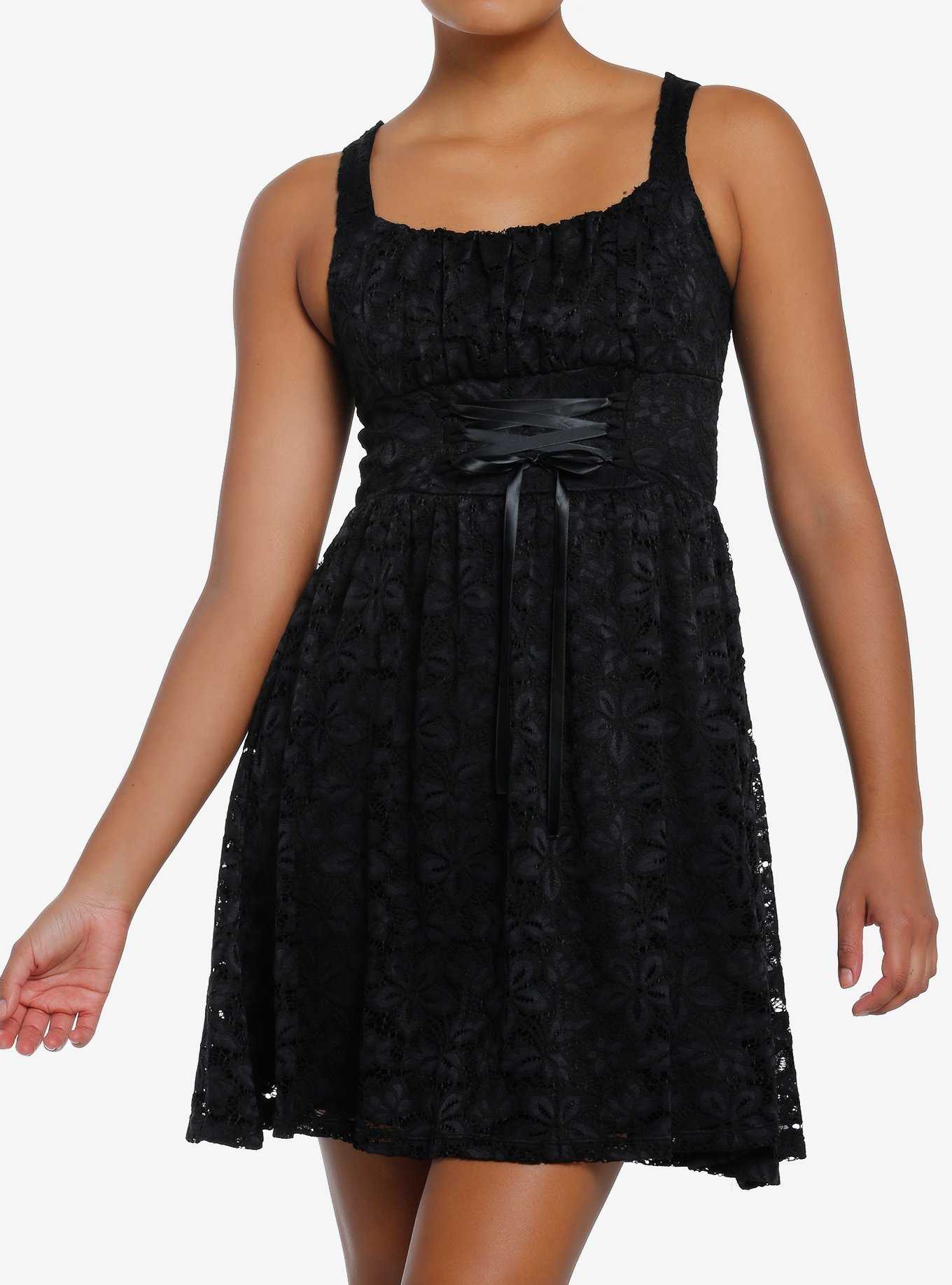 Cosmic Aura Black Lace Sweetheart Dress, , hi-res
