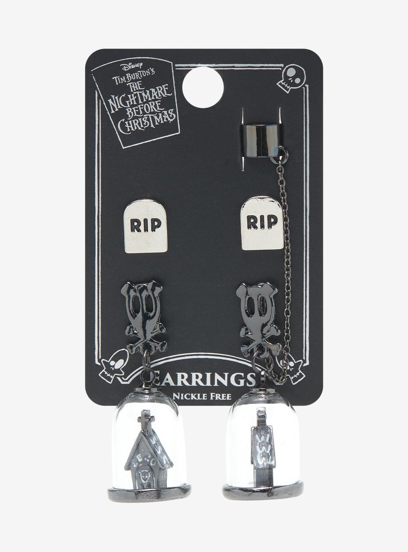 The Nightmare Before Christmas Zero Dome Tombstone Cuff Earring Set, , hi-res