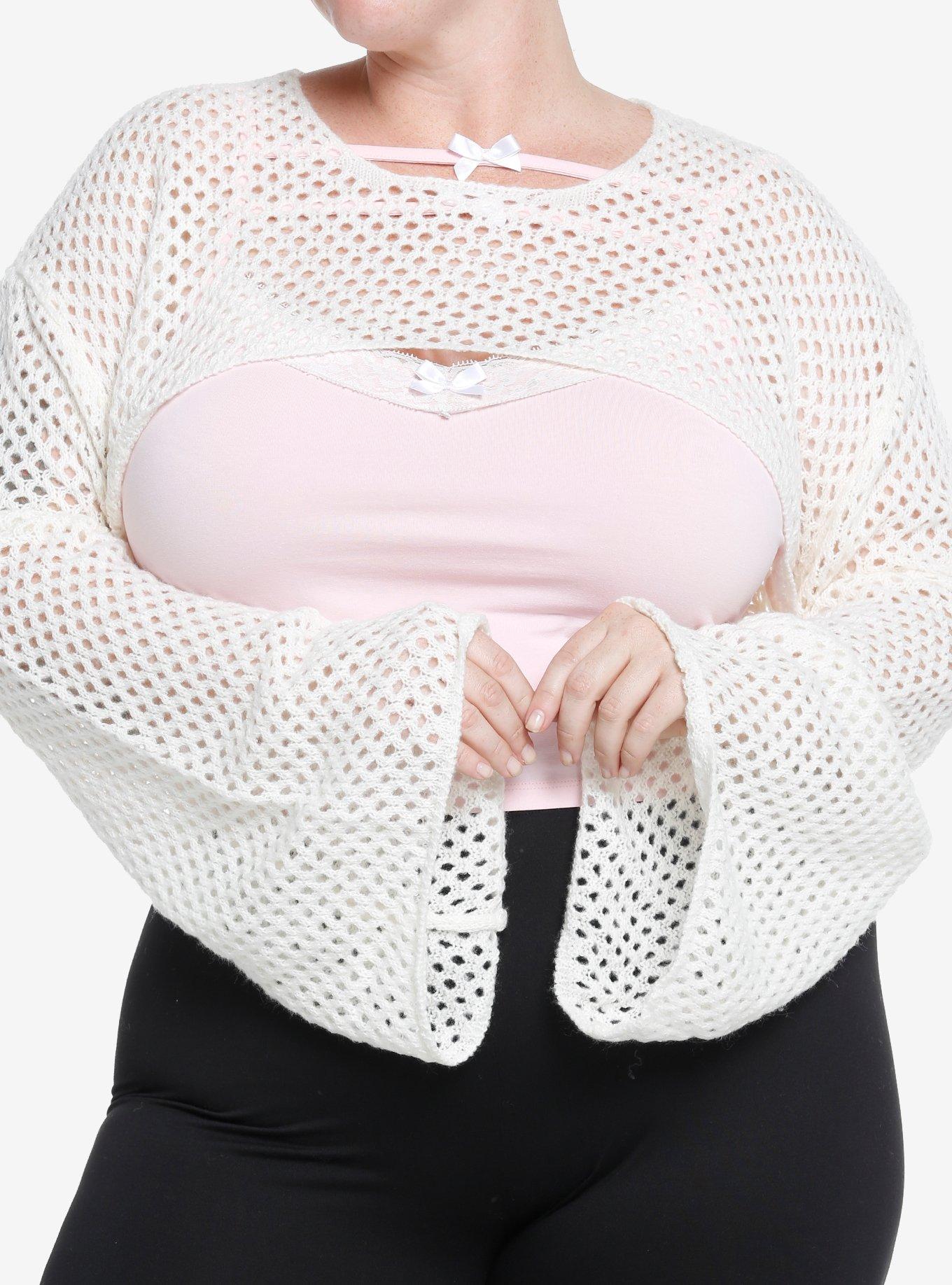 Plus size ivory shrug best sale