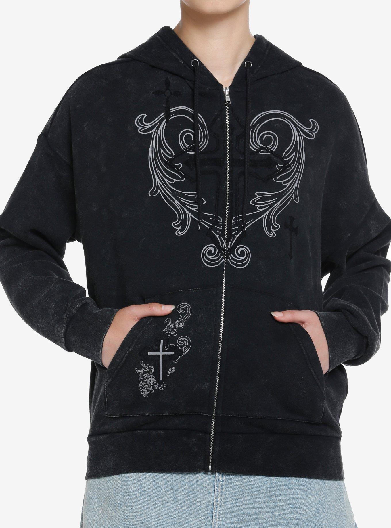 BLACK AND WHITE RHINESTONE HOODIE - Martyr