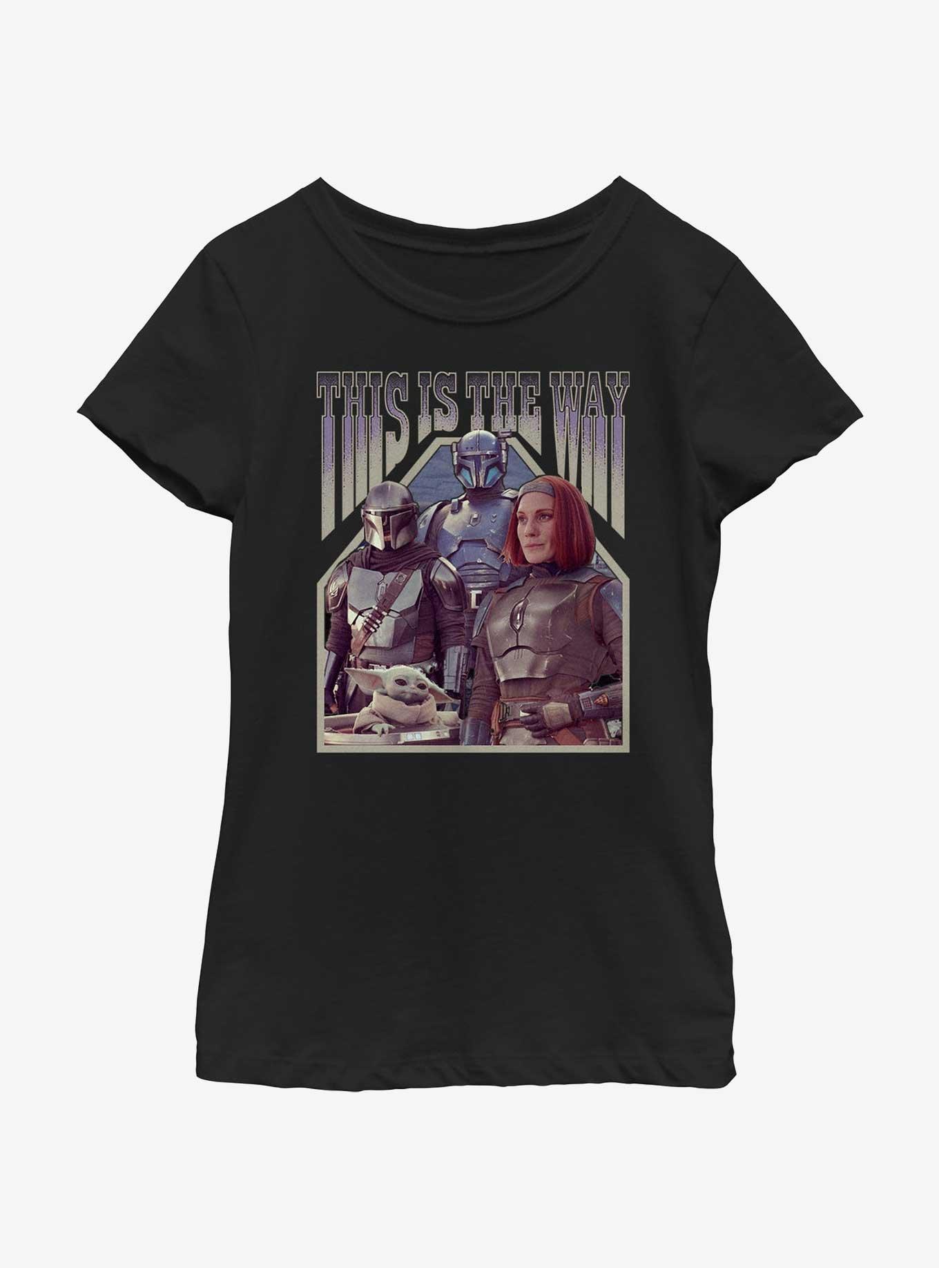 Star Wars The Mandalorian Squad Din Djarin Grogu Paz Vizsla & Bo-Katan Youth Girls T-Shirt BoxLunch Web Exclusive, , hi-res