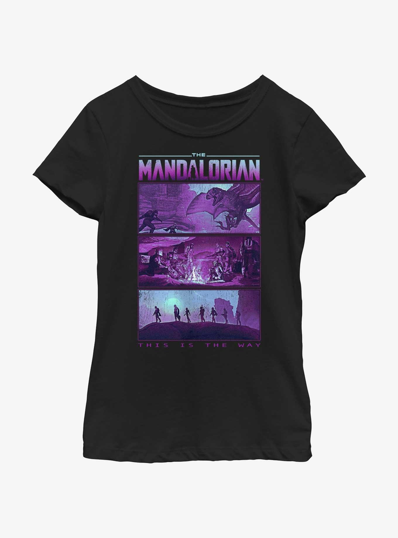 Star Wars The Mandalorian Rescue of the Foundling Youth Girls T-Shirt, BLACK, hi-res