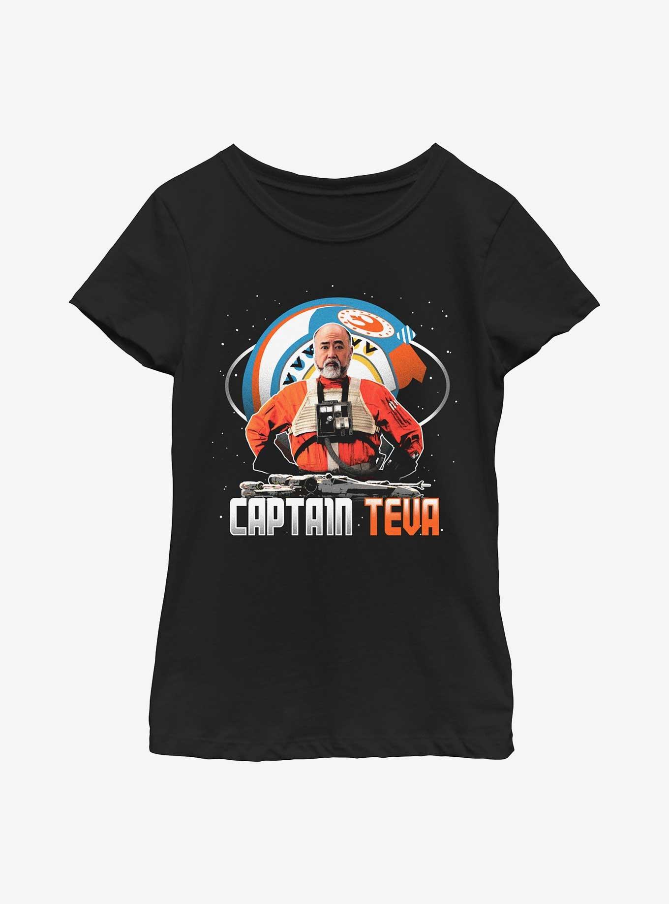 Star Wars The Mandalorian Captain Teva Youth Girls T-Shirt, BLACK, hi-res