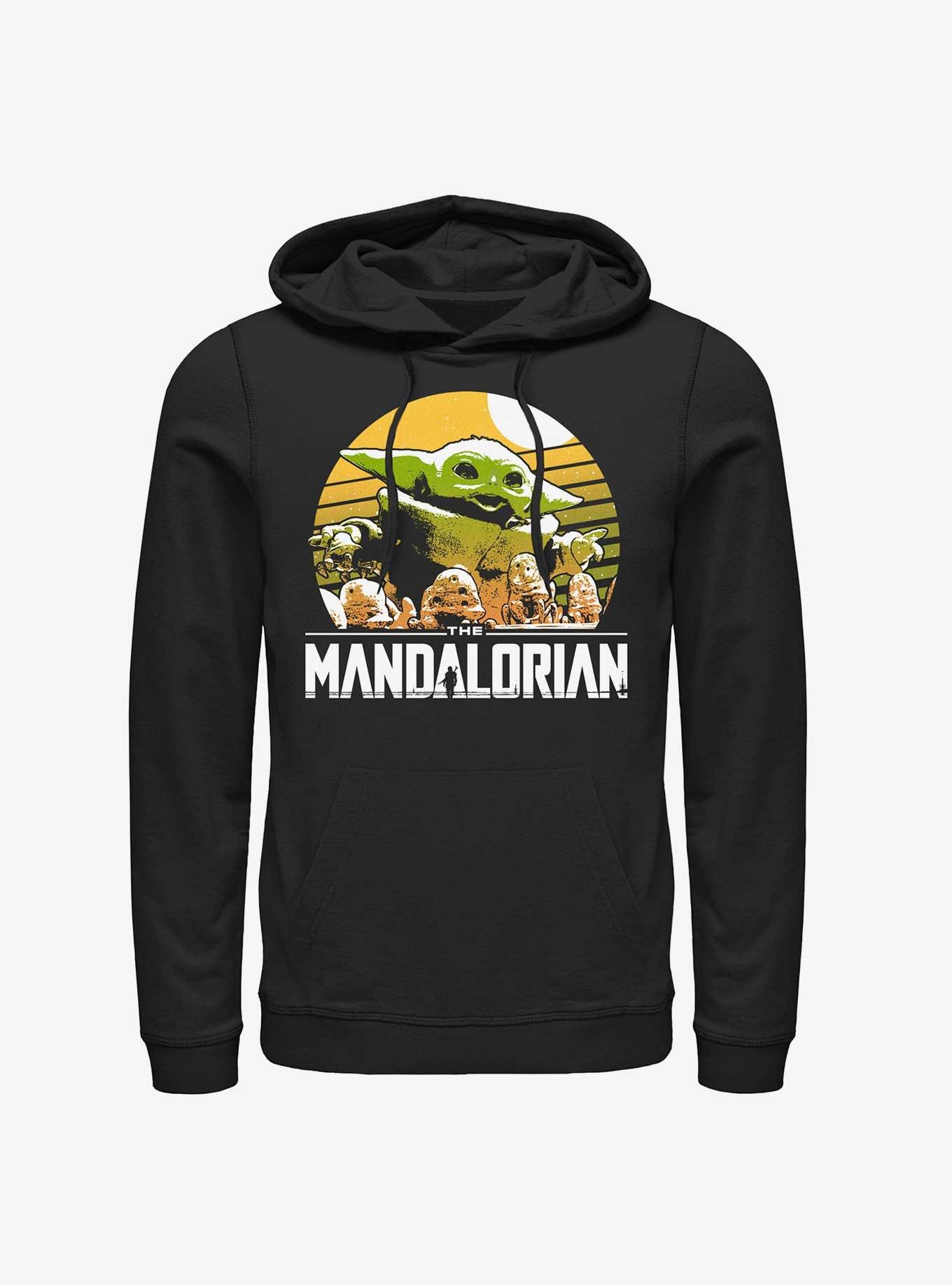 Star Wars The Mandalorian Grogu Playing With Stone Crabs Hoodie, BLACK, hi-res