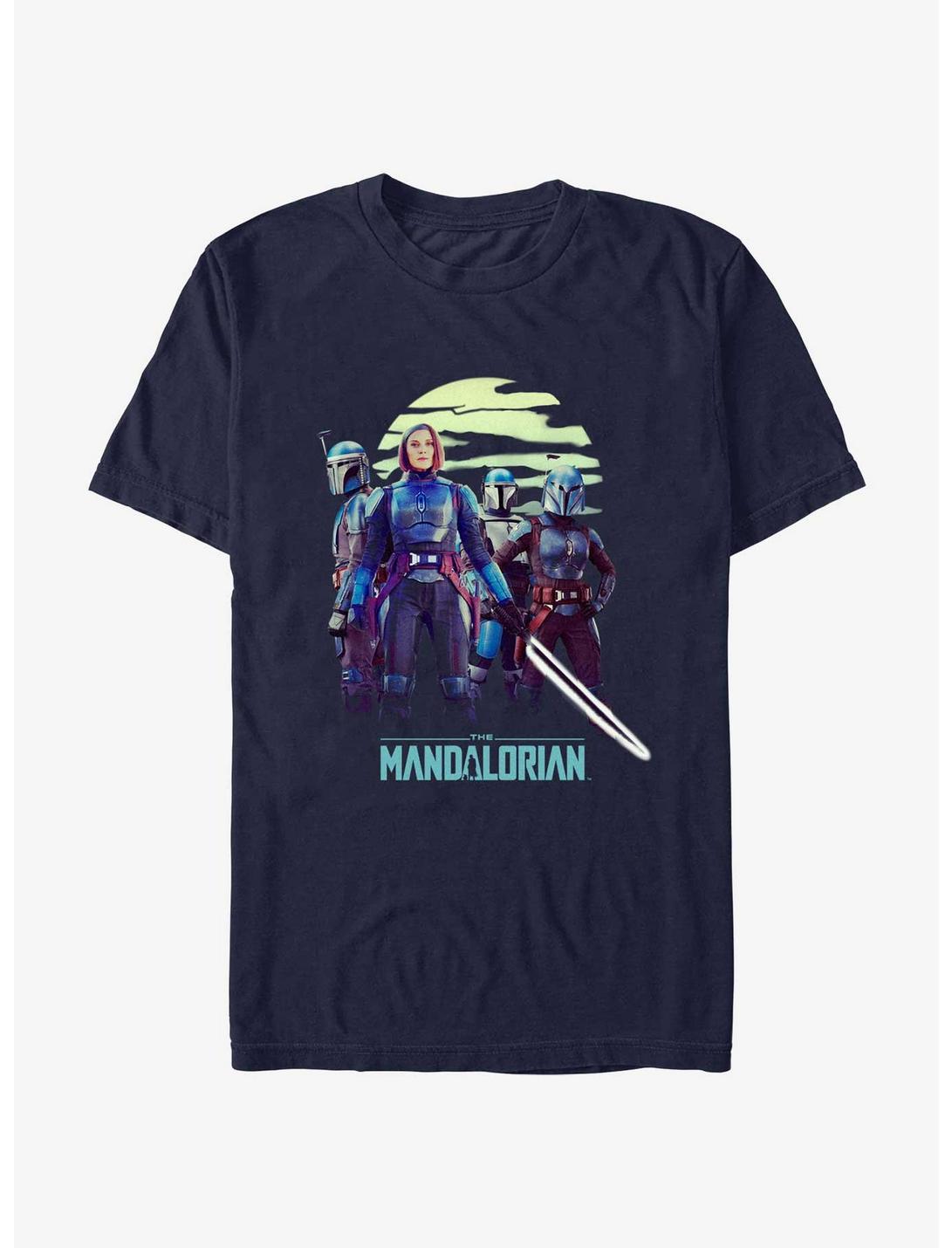 Star Wars The Mandalorian Bo-Katan Reigns Again T-Shirt BoxLunch Web Exclusive, NAVY, hi-res