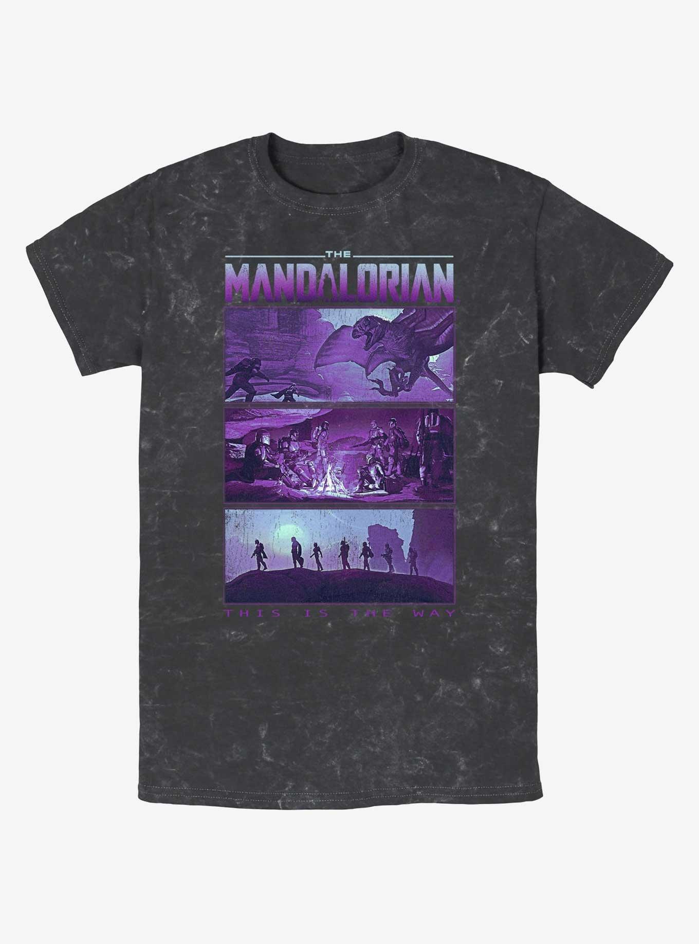 Star Wars The Mandalorian Rescue of the Foundling Mineral Wash T-Shirt, BLACK, hi-res