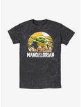 Star Wars The Mandalorian Grogu Playing With Stone Crabs Mineral Wash T-Shirt, BLACK, hi-res