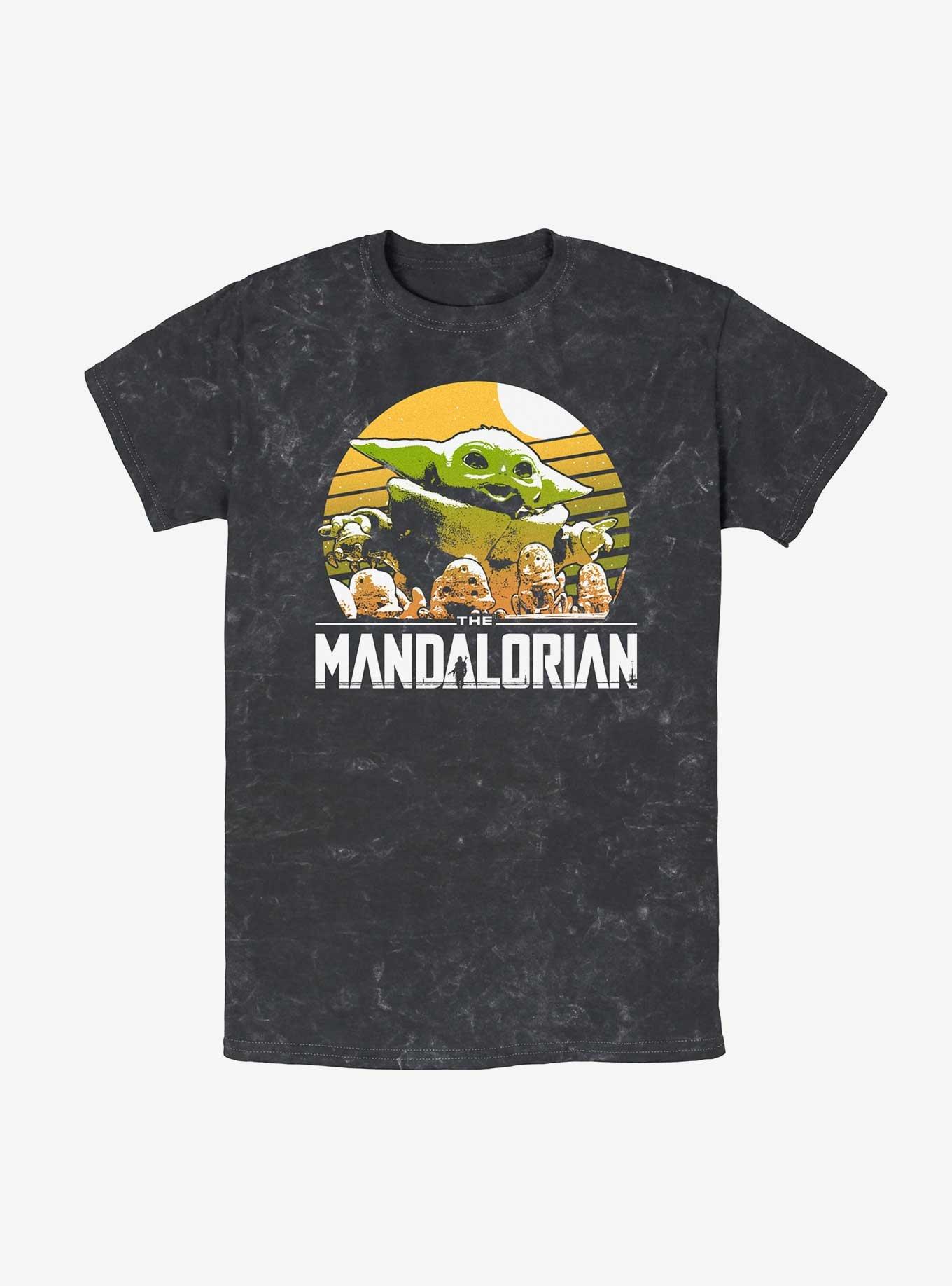 Star Wars The Mandalorian Grogu Playing With Stone Crabs Mineral Wash T-Shirt, , hi-res