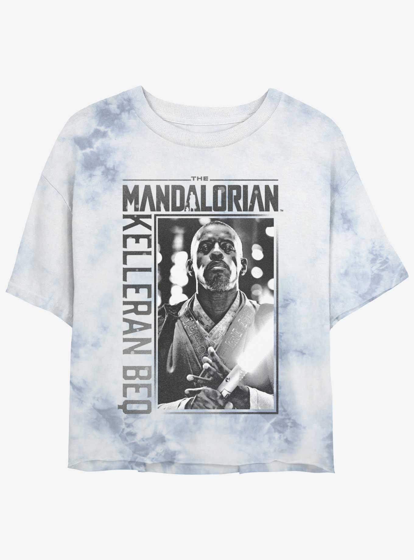 Star Wars The Mandalorian Kelleran Beq Poster Tie-Dye Womens Crop T-Shirt, WHITEBLUE, hi-res