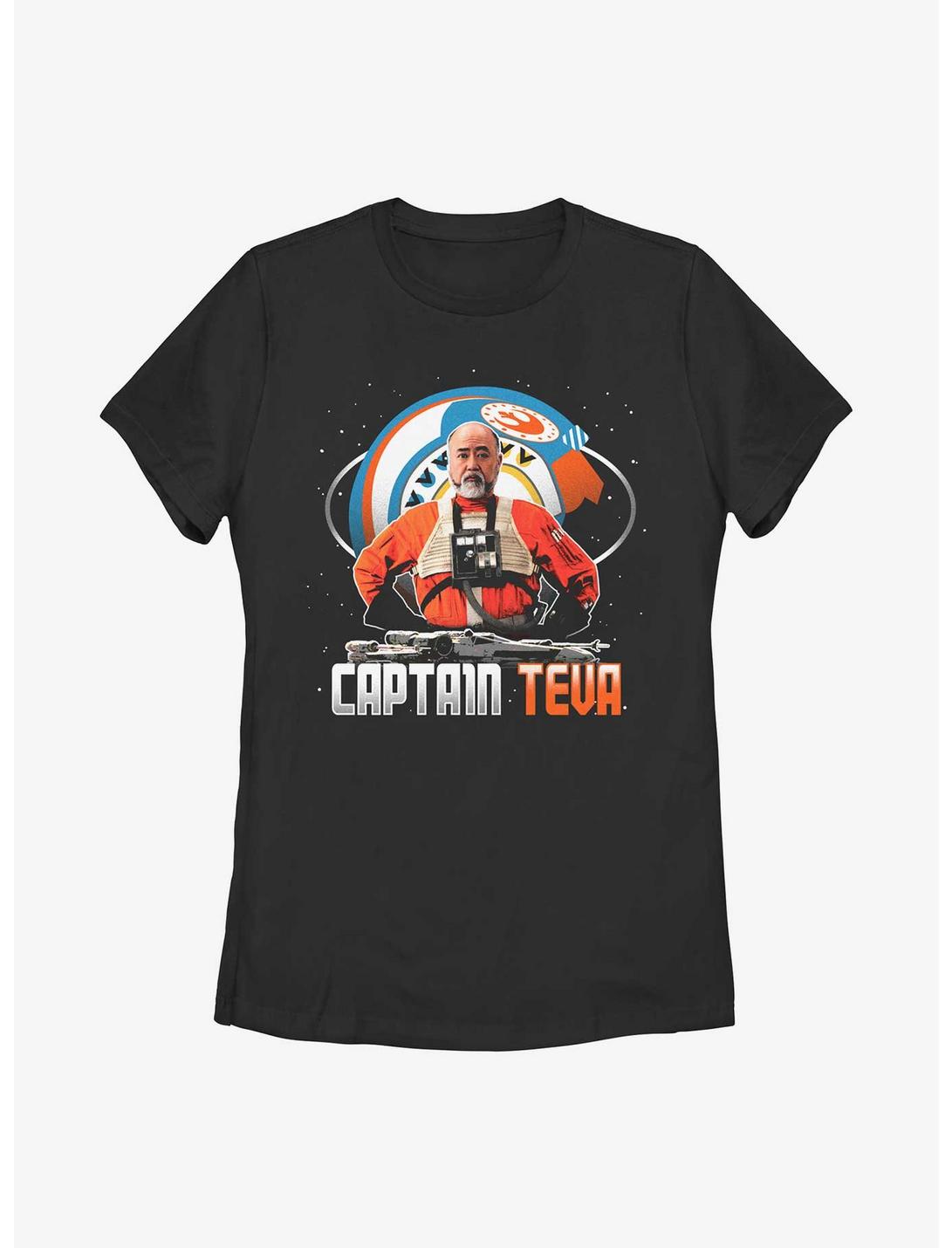 Star Wars The Mandalorian Captain Teva Womens T-Shirt, BLACK, hi-res