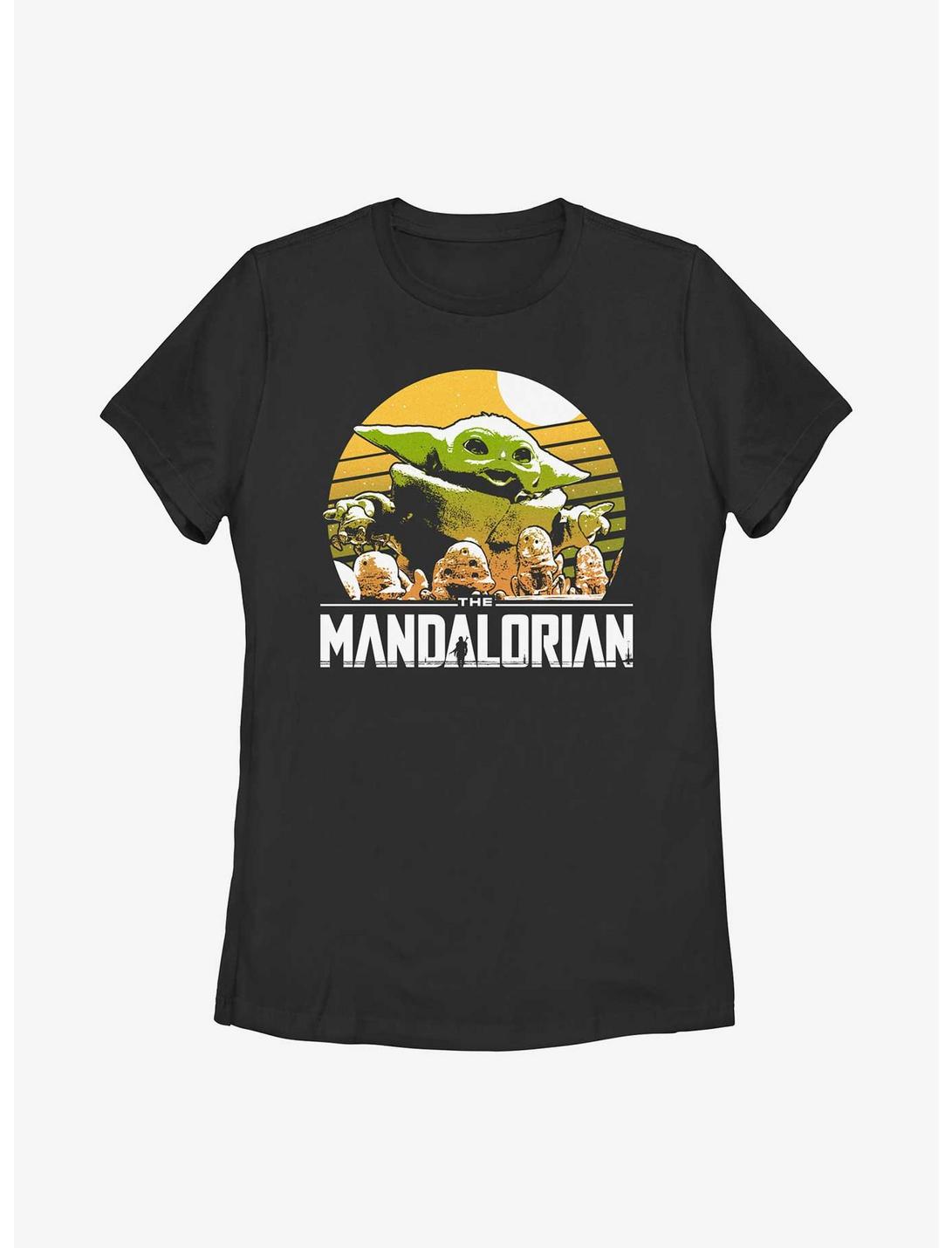 Star Wars The Mandalorian Grogu Playing With Stone Crabs Womens T-Shirt, BLACK, hi-res