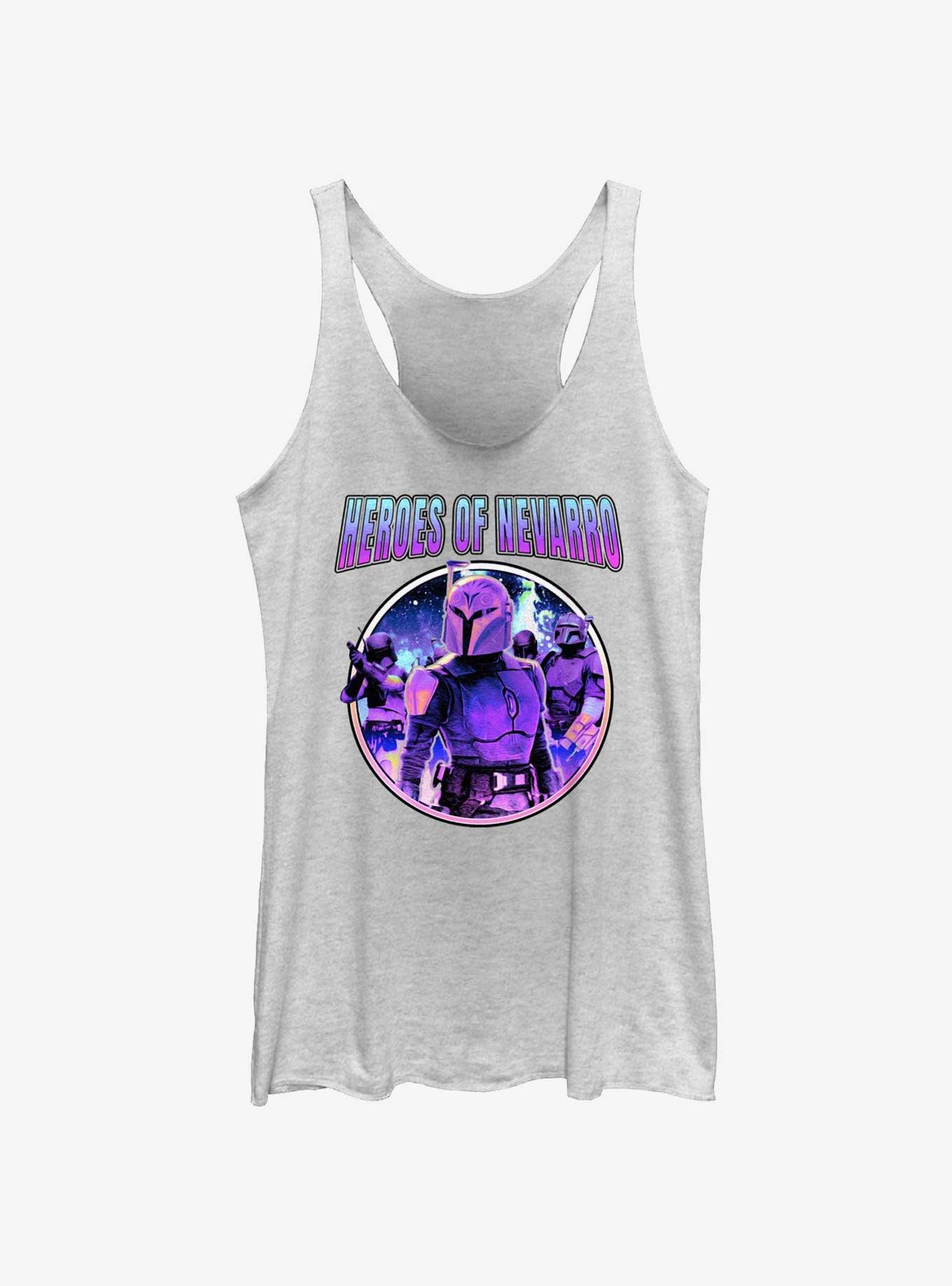Star Wars The Mandalorian Heroes of Nevarro Womens Tank Top, WHITE HTR, hi-res