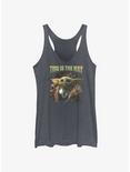 Star Wars The Mandalorian Grogu Clan of Two Womens Tank Top BoxLunch Web Exclusive Top, NAVY HTR, hi-res