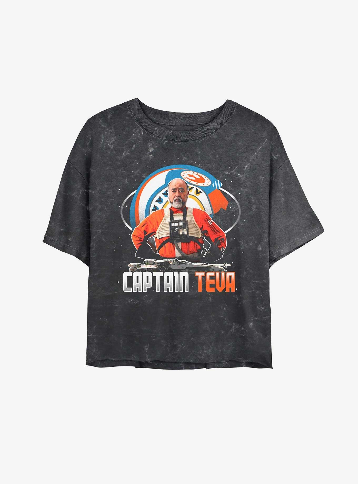 Star Wars The Mandalorian Captain Teva Mineral Wash Womens Crop T-Shirt, , hi-res