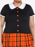 Sweet Society Pumpkin Collared Top Plus Size, MULTI, hi-res