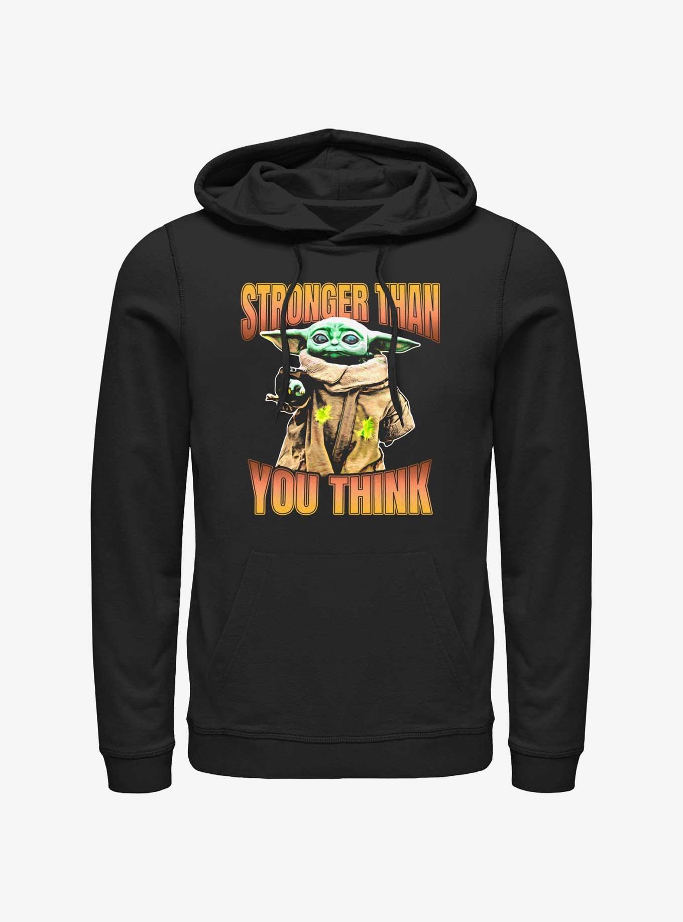 Star Wars The Mandalorian Grogu Stronger Than You Think Hoodie, BLACK, hi-res