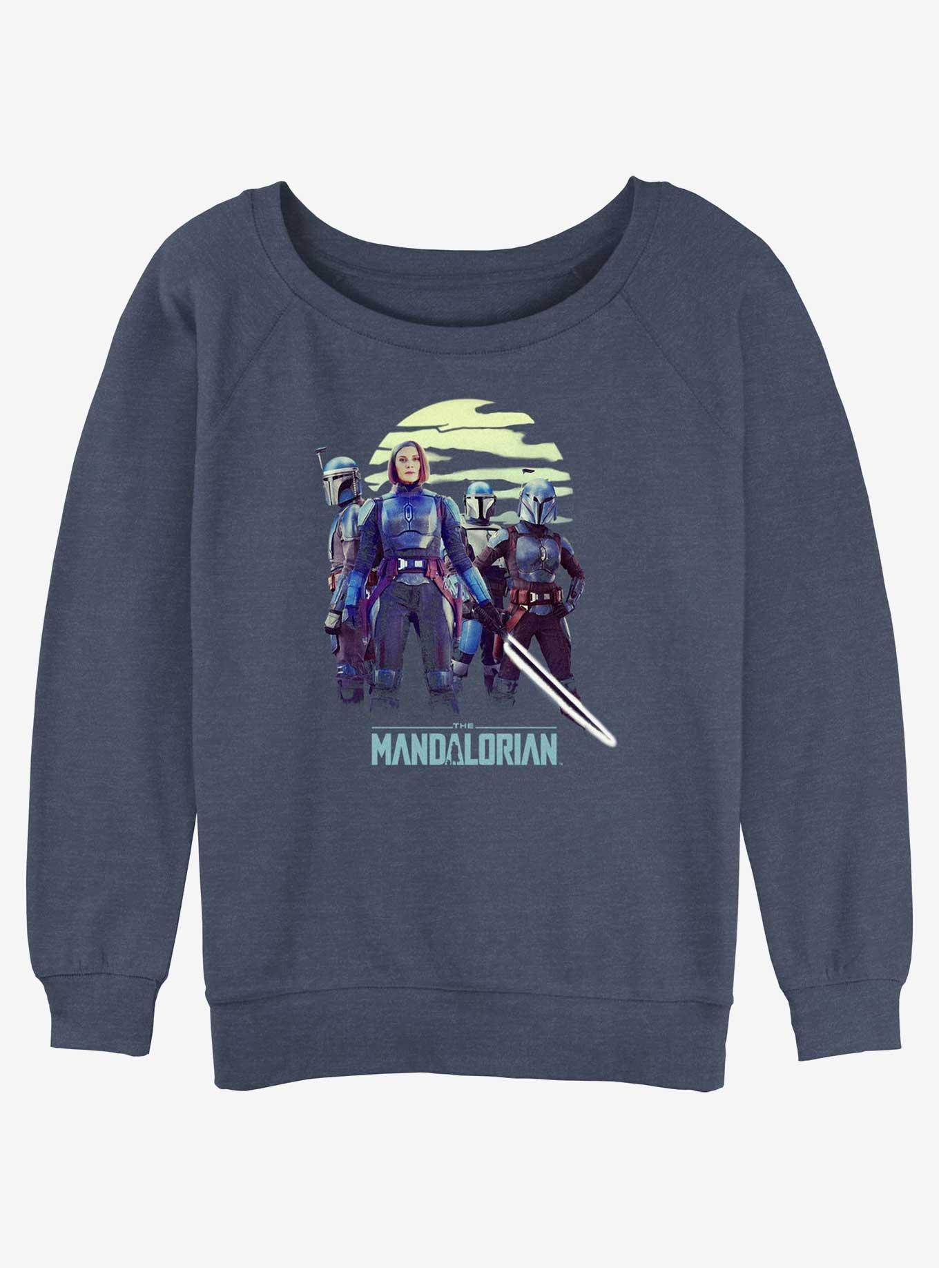 Star Wars The Mandalorian Bo-Katan Reigns Again Womens Slouchy Sweatshirt Her Universe Web Exclusive, BLUEHTR, hi-res