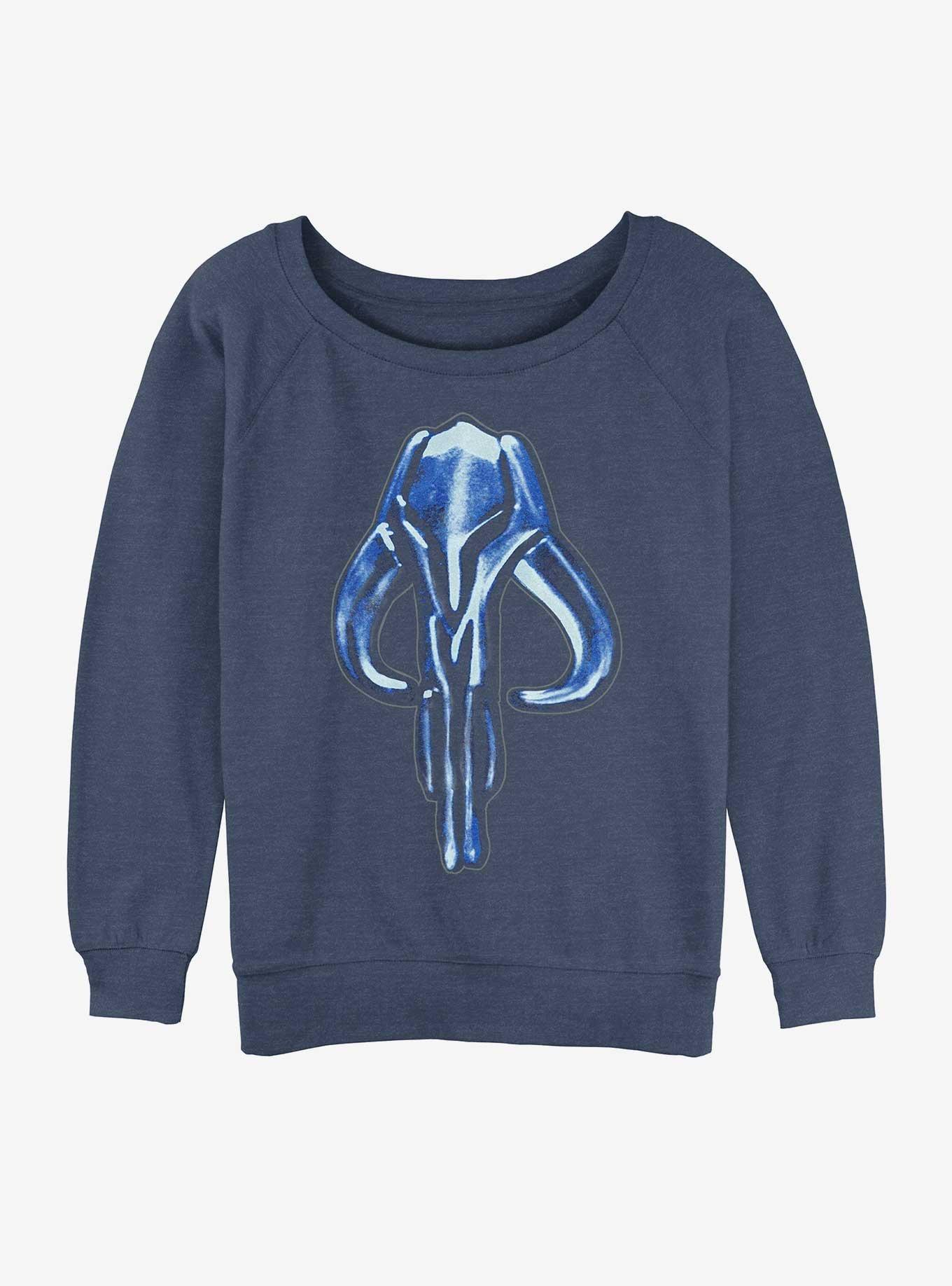 Star Wars The Mandalorian Beskar Mythosaur Womens Slouchy Sweatshirt, BLUEHTR, hi-res