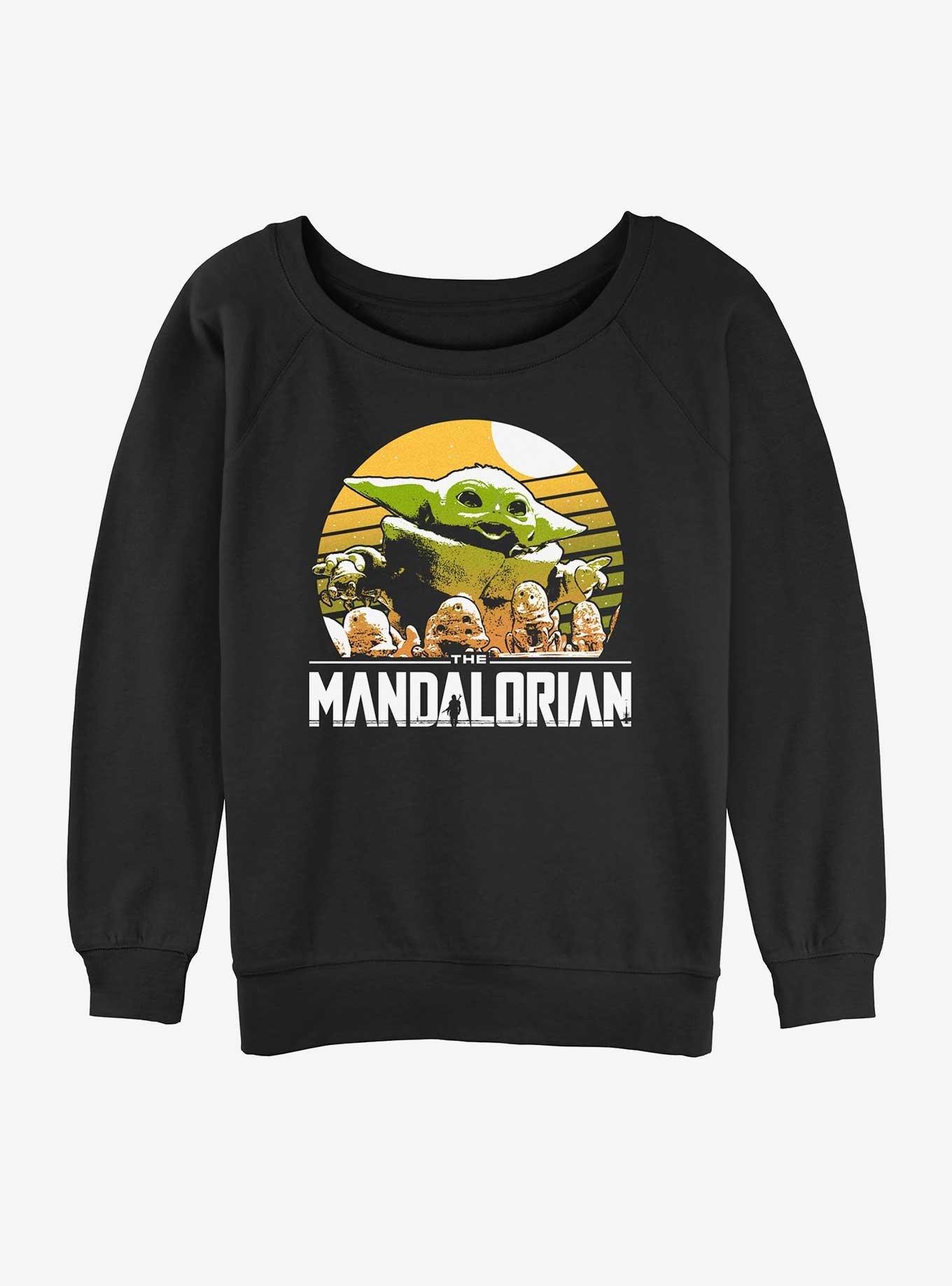 Star Wars The Mandalorian Grogu Playing With Stone Crabs Womens Slouchy Sweatshirt, , hi-res