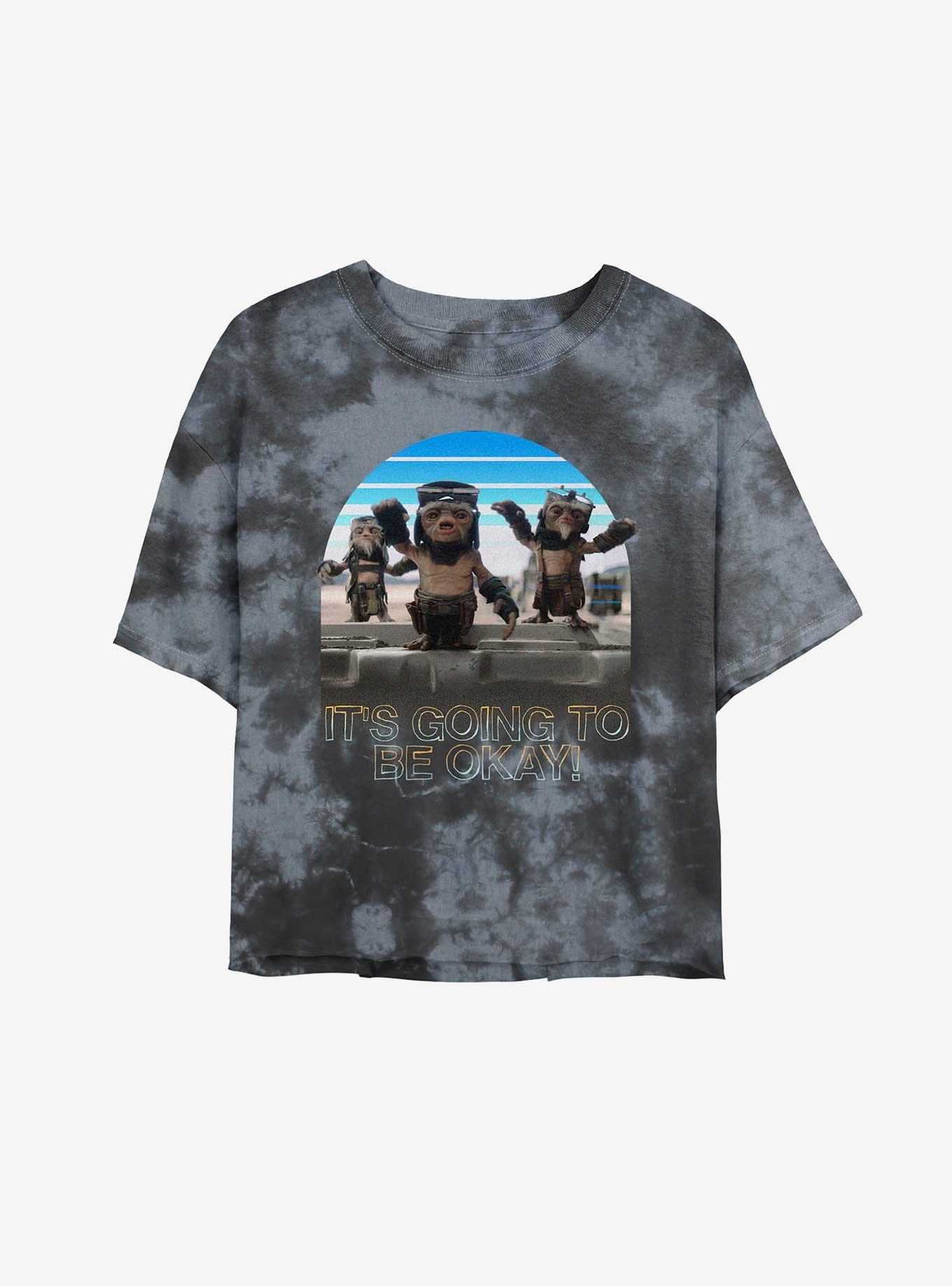 Star Wars The Mandalorian Anzellans Say It's Going To Be Okay Tie-Dye Womens Crop T-Shirt, BLKCHAR, hi-res