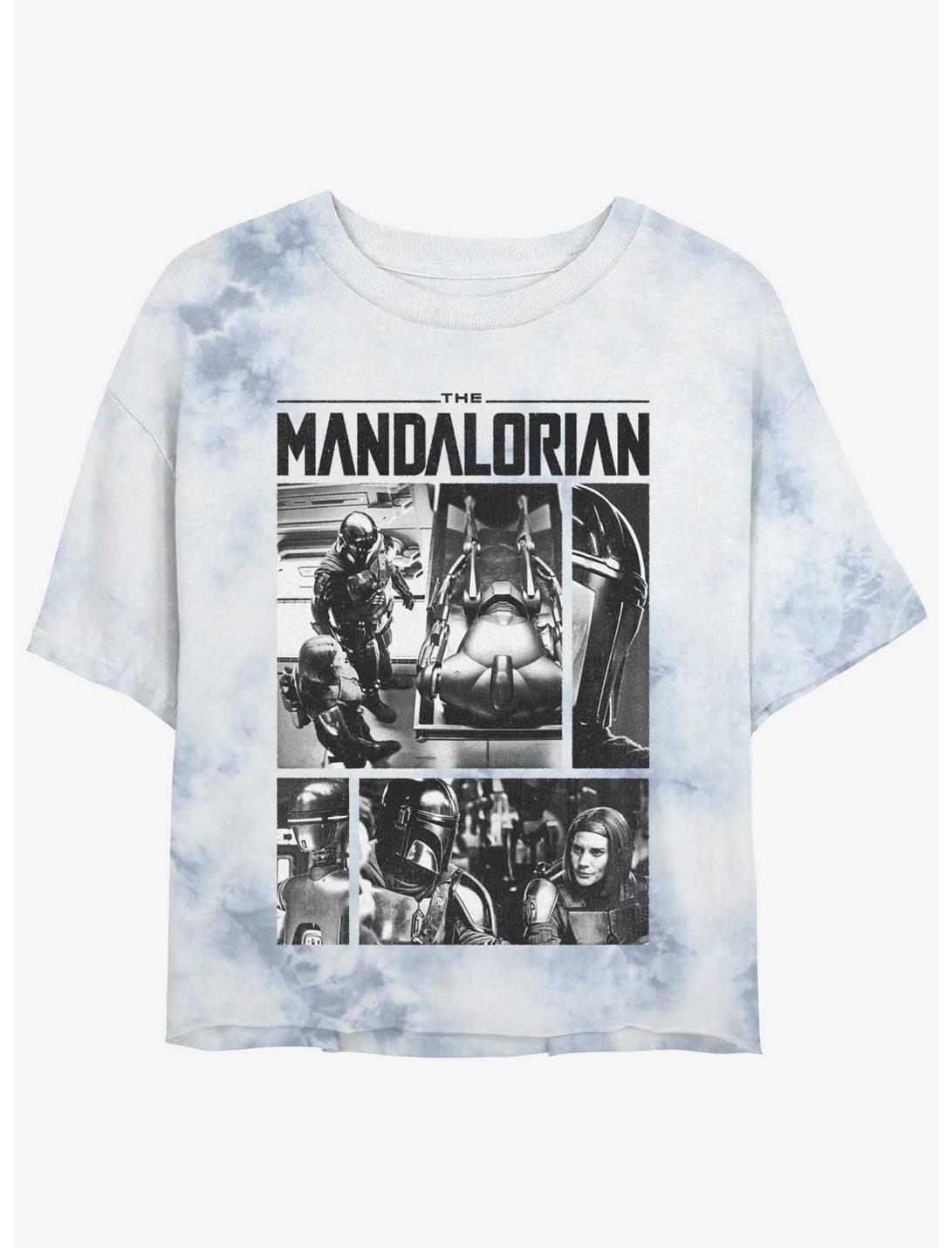 Star Wars The Mandalorian Plazir-15 Droid Recommissioning Tie-Dye Womens Crop T-Shirt, WHITEBLUE, hi-res