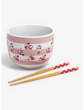 Sanrio Hello Kitty Strawberry Milk Striped Ramen Bowl with Chopsticks, , hi-res
