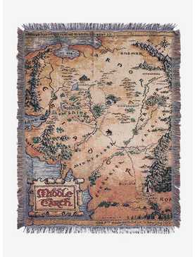 The Lord of the Rings Middle-Earth Map Tapestry Throw - BoxLunch Exclusive, , hi-res