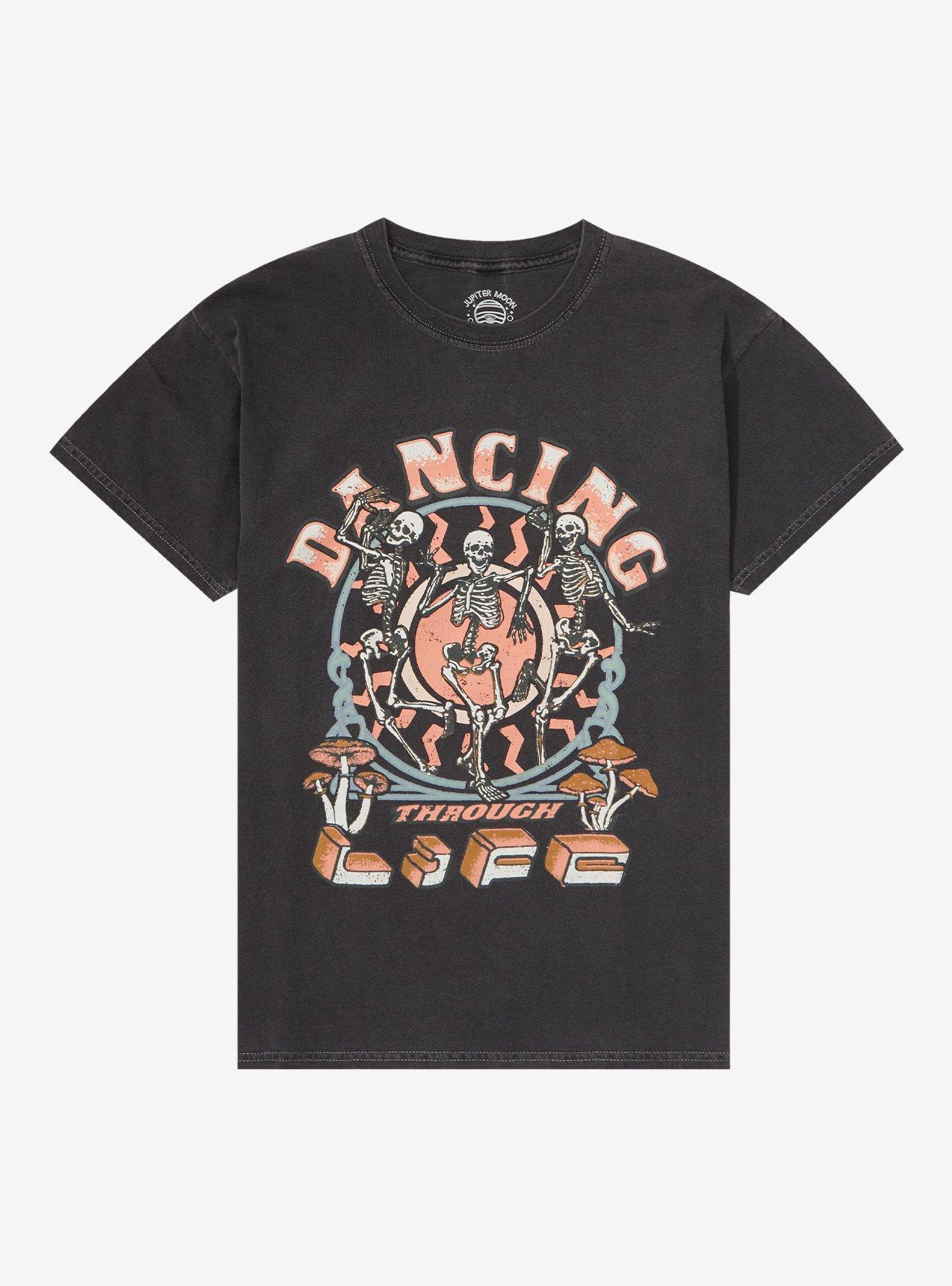 Dancing Skulls Boyfriend Fit Girls T-Shirt, MULTI, hi-res