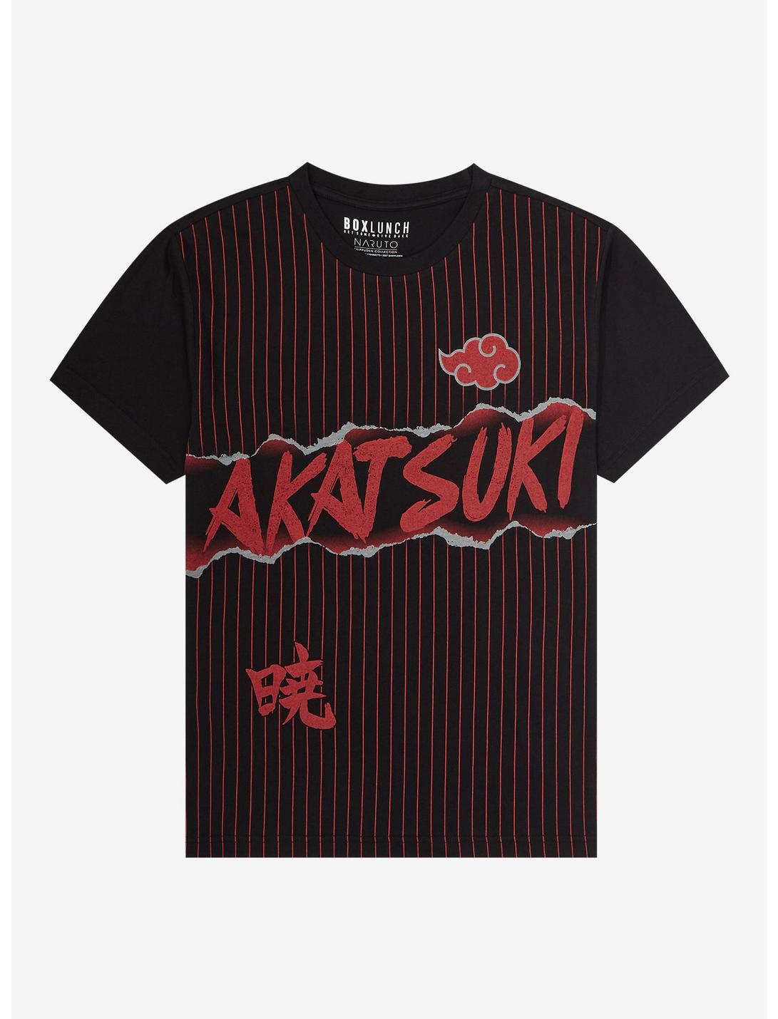 Naruto Shippuden Akatsuki Striped T-Shirt - BoxLunch Exclusive, BLACK, hi-res