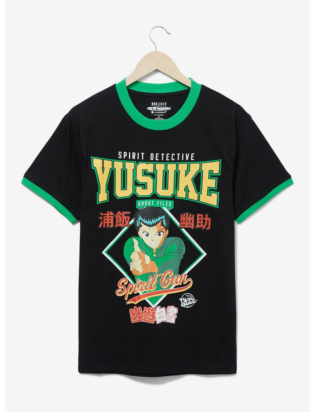 Yu Yu Hakusho Spirit Detective Yusuke Portrait Ringer T-Shirt - BoxLunch Exclusive, BLACK, hi-res