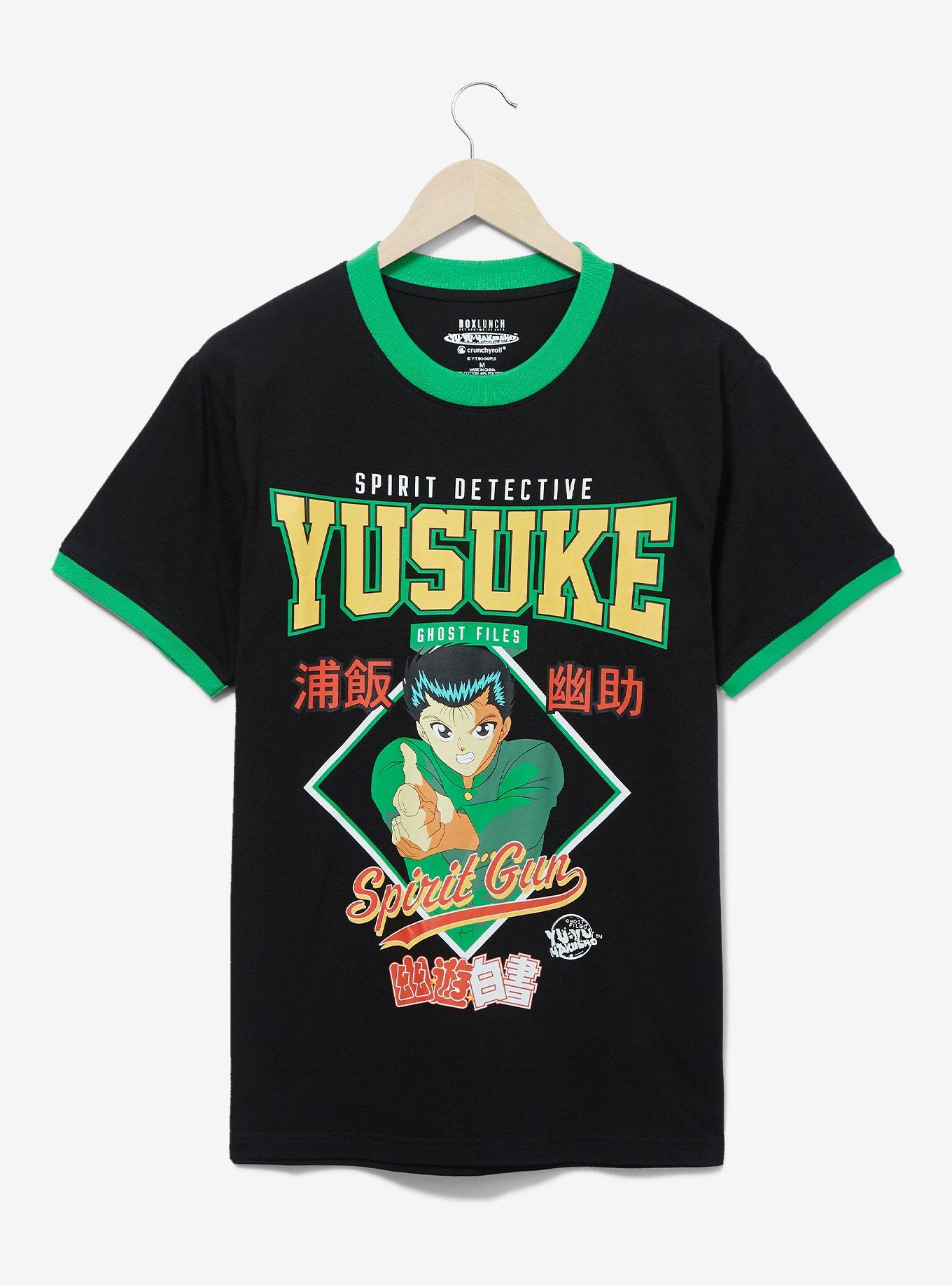 Yu Yu Hakusho Spirit Detective Yusuke Portrait Ringer T-Shirt - BoxLunch Exclusive, BLACK, hi-res