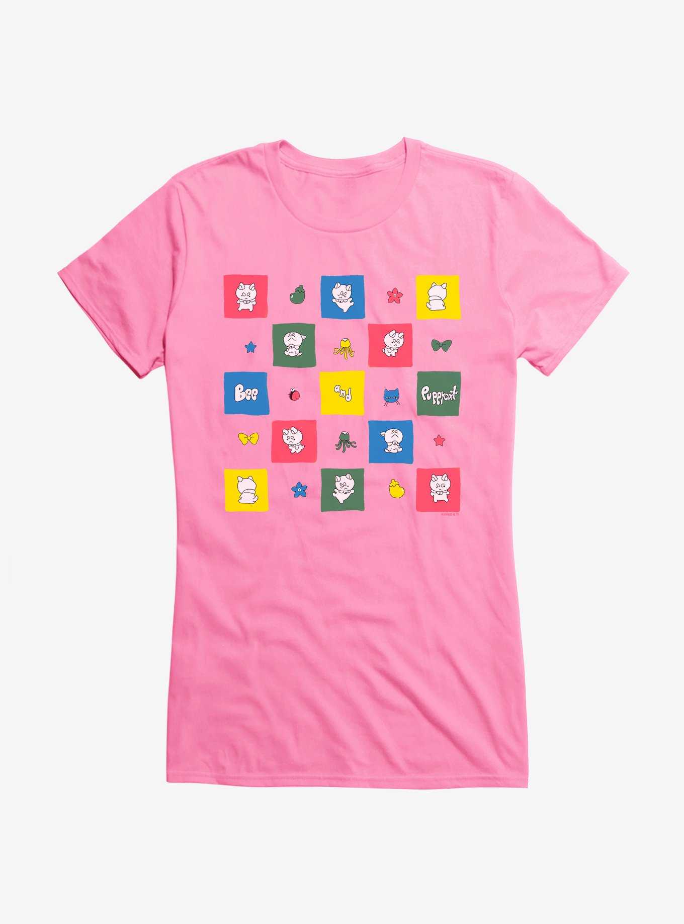 Bee And Puppycat Checkerboard Icons Girls T-Shirt, , hi-res