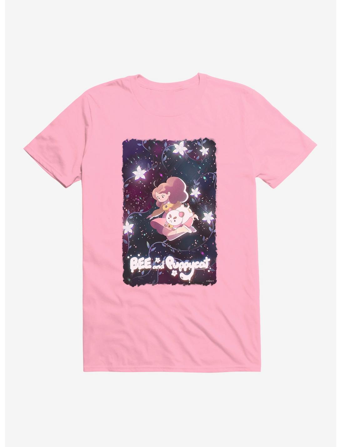 Bee And Puppycat Space Flowers Poster T-Shirt, CHARITY PINK, hi-res