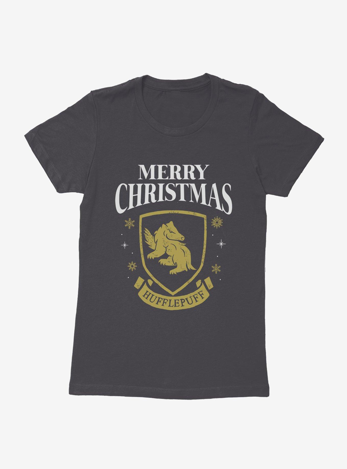 Harry Potter Merry Christmas Hufflepuff Womens T-Shirt