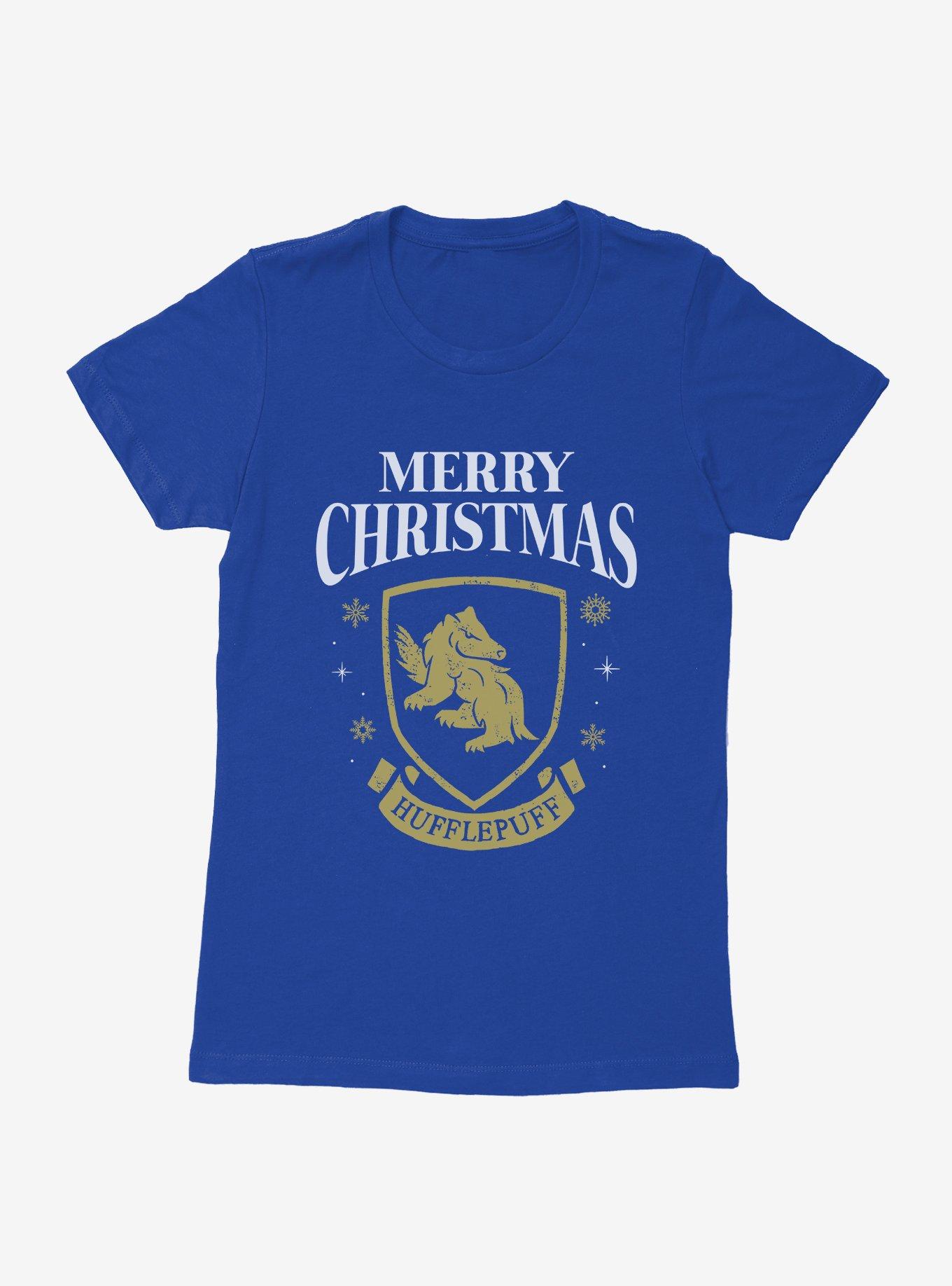 Harry Potter Merry Christmas Hufflepuff Womens T-Shirt