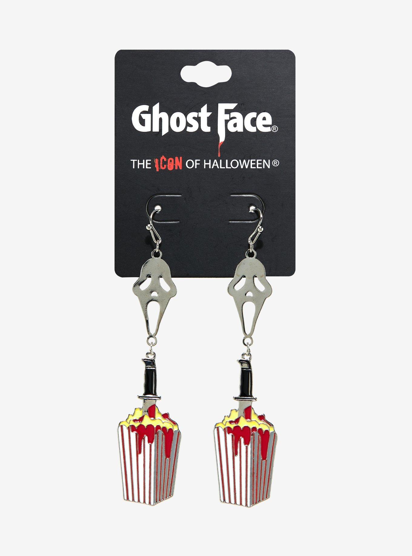 Scream Ghost Face Popcorn Earrings, , hi-res