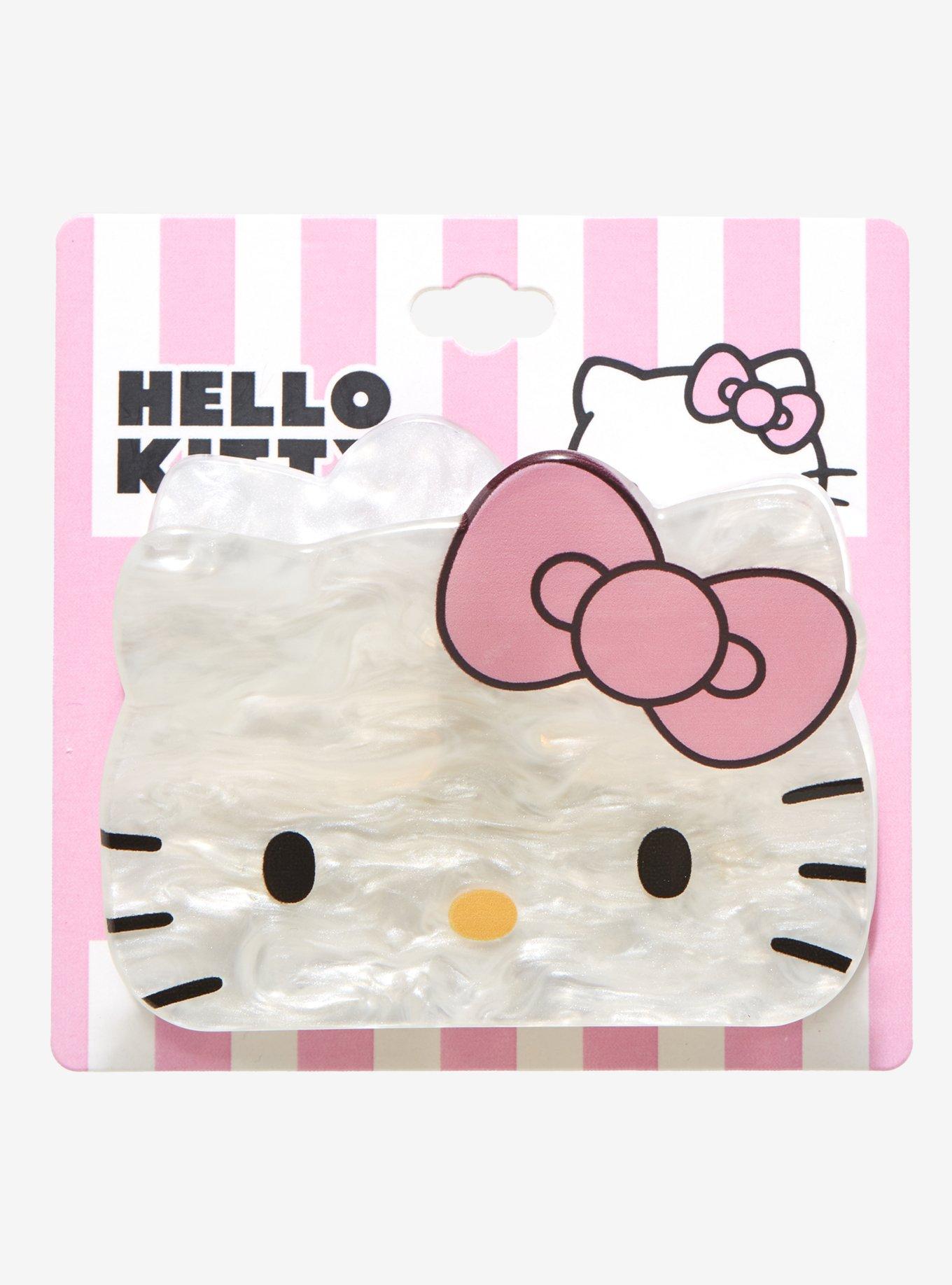 Hello Kitty Face Pearlescent Claw Hair Clip | Hot Topic Hello Kitty Face Pearlescent Claw Hair Clip | Hot Topic