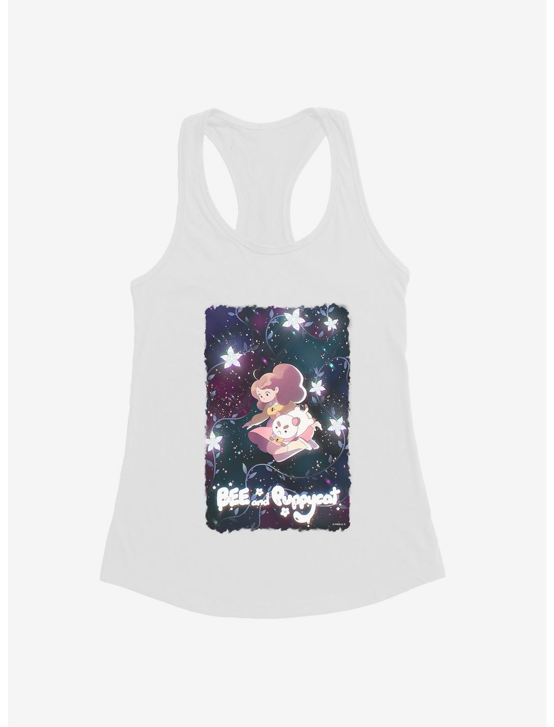 Bee And Puppycat Space Flowers Poster Girls Tank, WHITE, hi-res