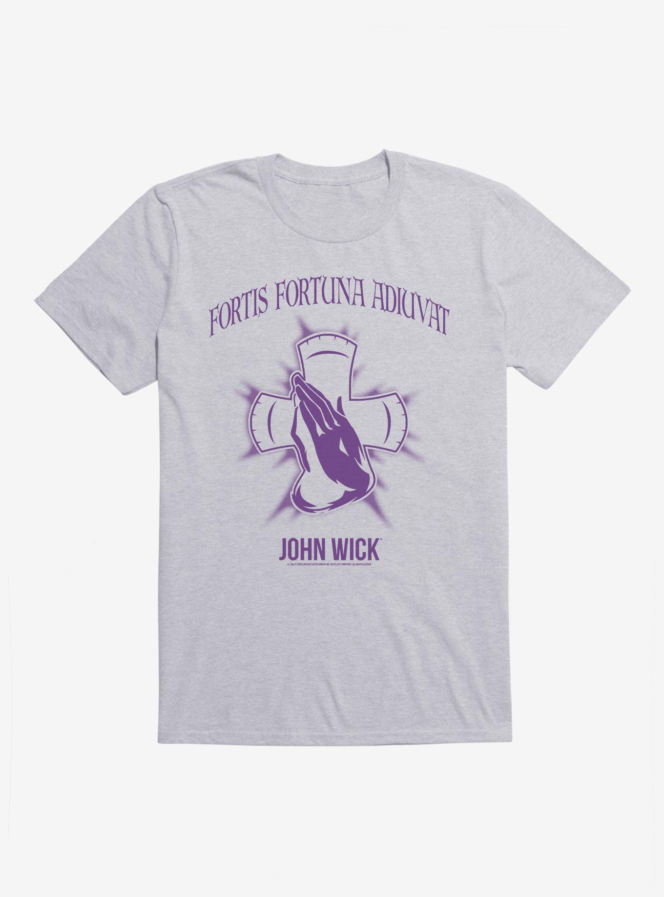 John Wick Fortis Fortuna Adiuvat T-Shirt, HEATHER GREY, hi-res