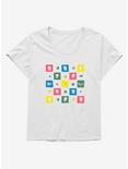 Bee And Puppycat Checkerboard Icons Womens T-Shirt Plus Size, WHITE, hi-res