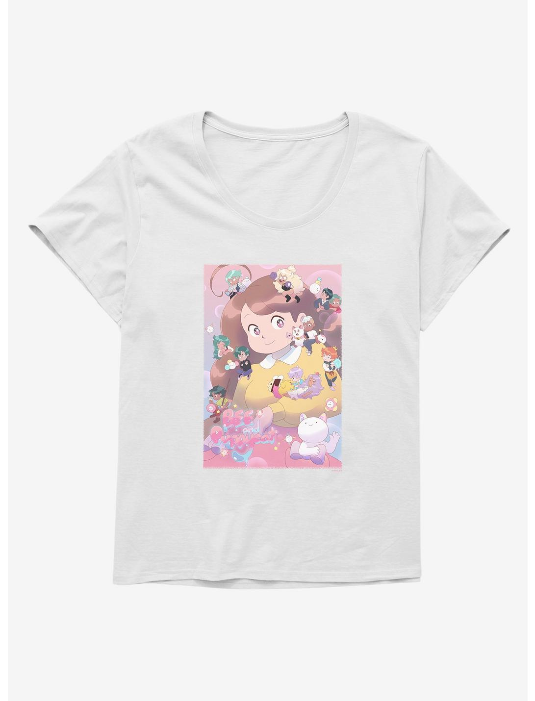 Bee And Puppycat Group Poster Womens T-Shirt Plus Size, WHITE, hi-res